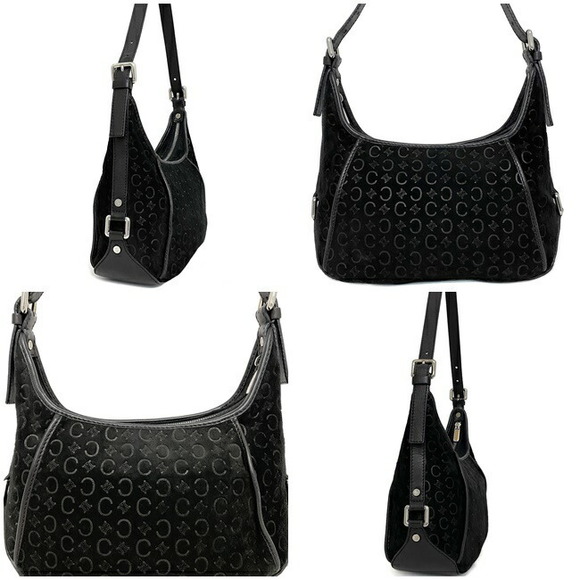Celine Suede Shoulder Bag Shoulder Macadam Black Bag - Picture 1 of 9